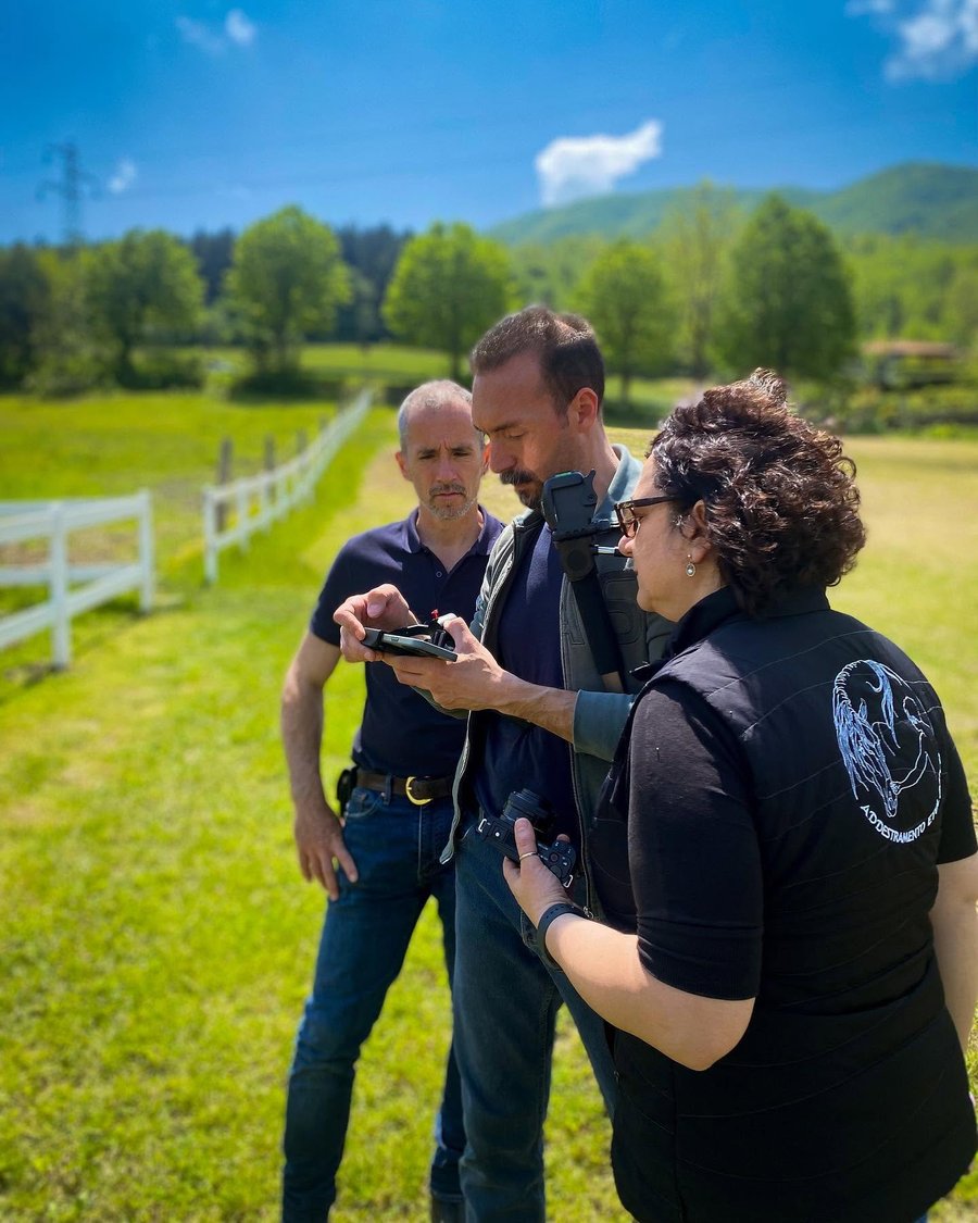 Alberto Alessi e Marco Pagliai sul set del documentario